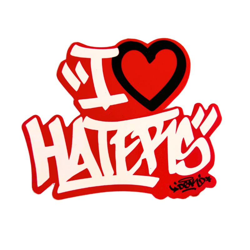 Adesivo DGK I Love Haters Black/Red- (9cm x 16cm)