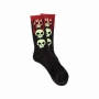 Meia Zero Striped  Skull Crew Socks