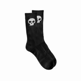 Meia Zero Striped  Skull Crew Socks