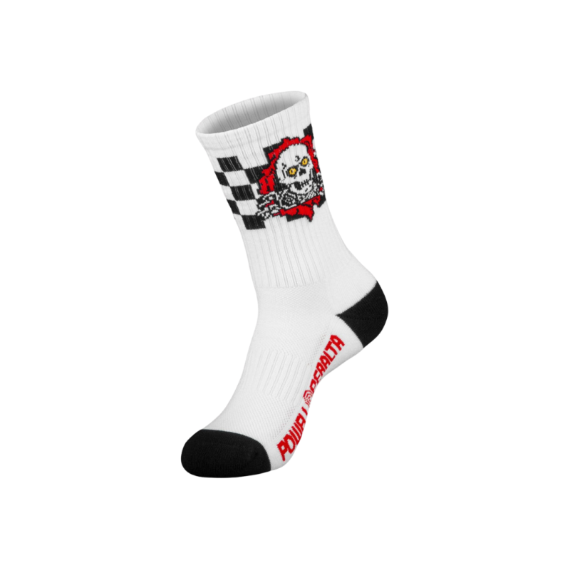 Meia Powell Peralta Ripper Stripes Branco