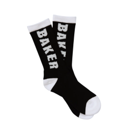 Meia Baker Black Letters Branca