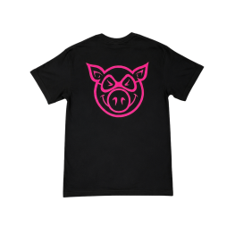 Camiseta Pig Wheels Pig Head - Preto