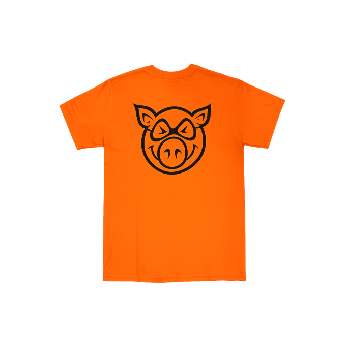 Camiseta Pig Wheels Pig Head - Laranja