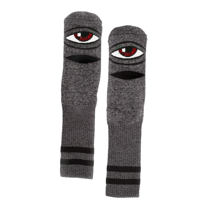 Meia Toy Machine Monster Face Mini Stripe - Black