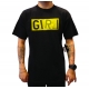 Camiseta Girl Skateboards Logo amarela - Preta