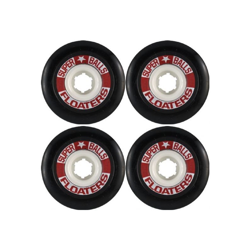 Roda Floaters SuperBalls 77mm 84a - Preta