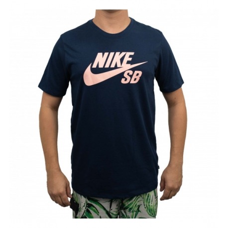 Camiseta Nike SB Logo Navy/Pink
