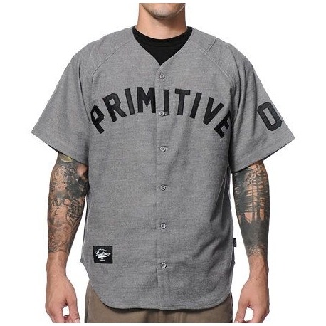 Camisa Primitive Team Baseball Jersey Grey