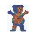 Adesivo Grizzly Tropical Bear Blue M - (12,5cm x 10cm)