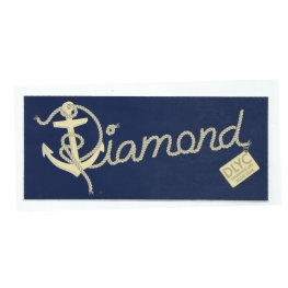 Adesivo Diamond Yacht Script Azul - (7,5cm x 17,5cm)