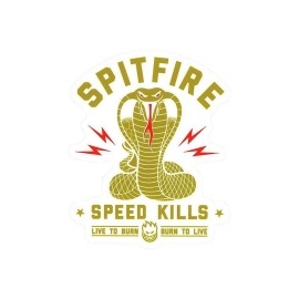 Adesivo Spitfire Speed Kills Gold - (15cm x 12cm)