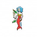 Adesivo Krooked Mermaid Blue/Red M - (16cm x 7,5cm)