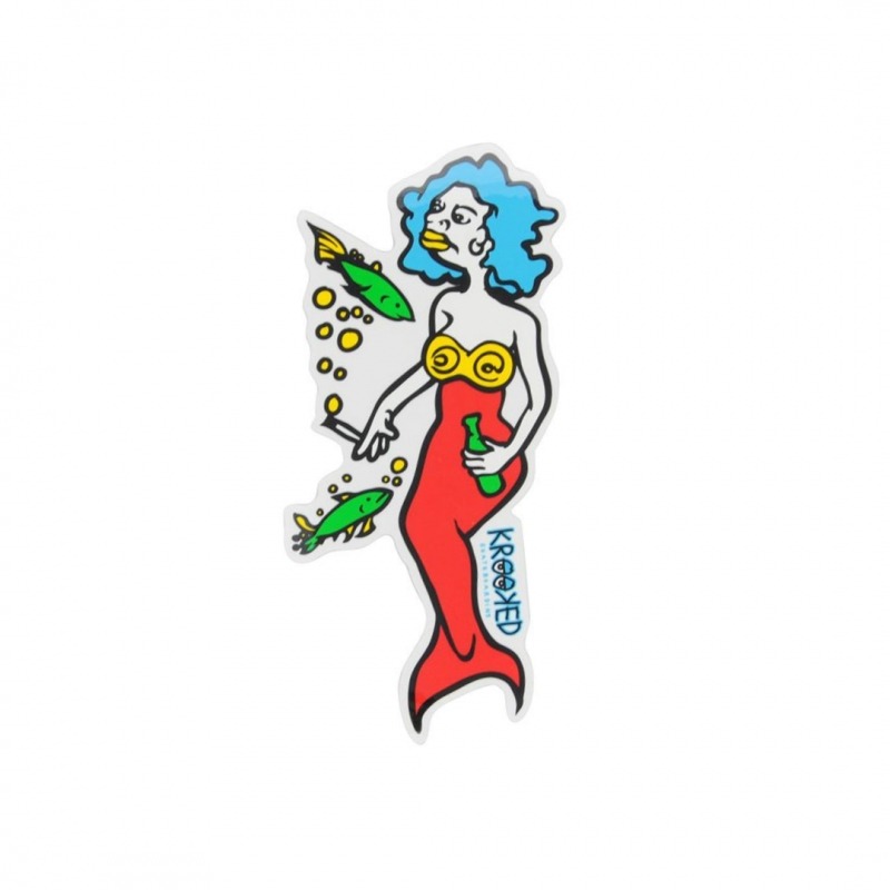 Adesivo Krooked Mermaid Blue/Red M - (16cm x 7,5cm)