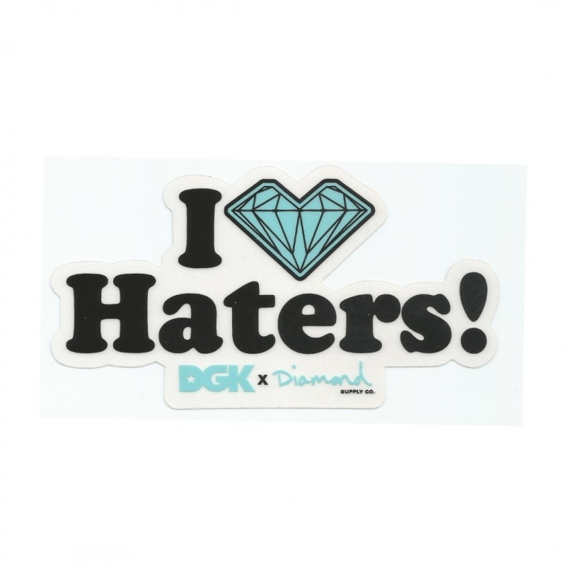 Adesivo DGK x Diamond I Love Haters - (14cm x 7,5)