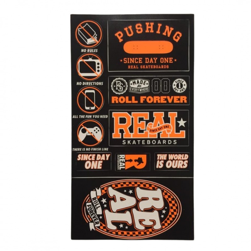 Cartela de Adesivos Real Orange - (28,5cm x 15,5 cm)