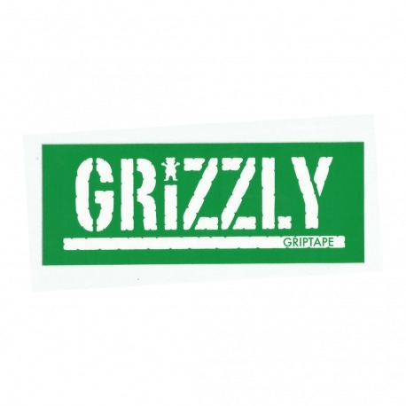 Adesivo Grizzly Stamp Green/White - (7,5cm x 20cm)