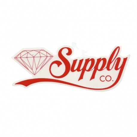 Adesivo Diamond Supply Co. Script Red - (6,5cm x 18cm)