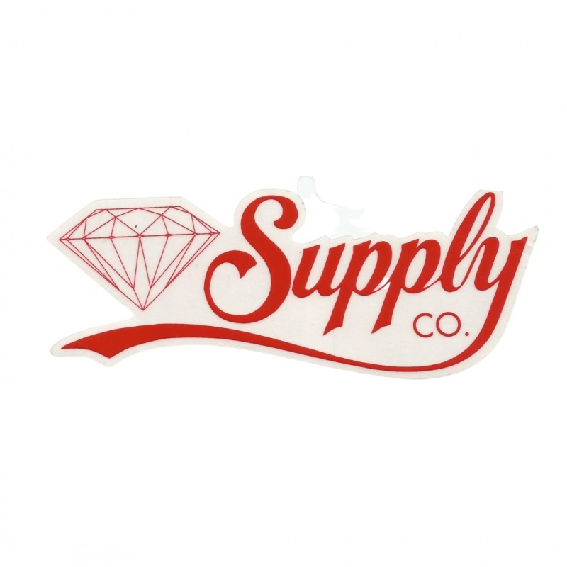 Adesivo Diamond Supply Co. Script Red - (6,5cm x 18cm)