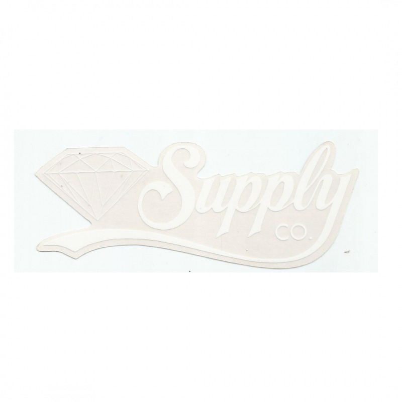 Adesivo Diamond Supply Co. Script White - (6,5cm x 18cm)