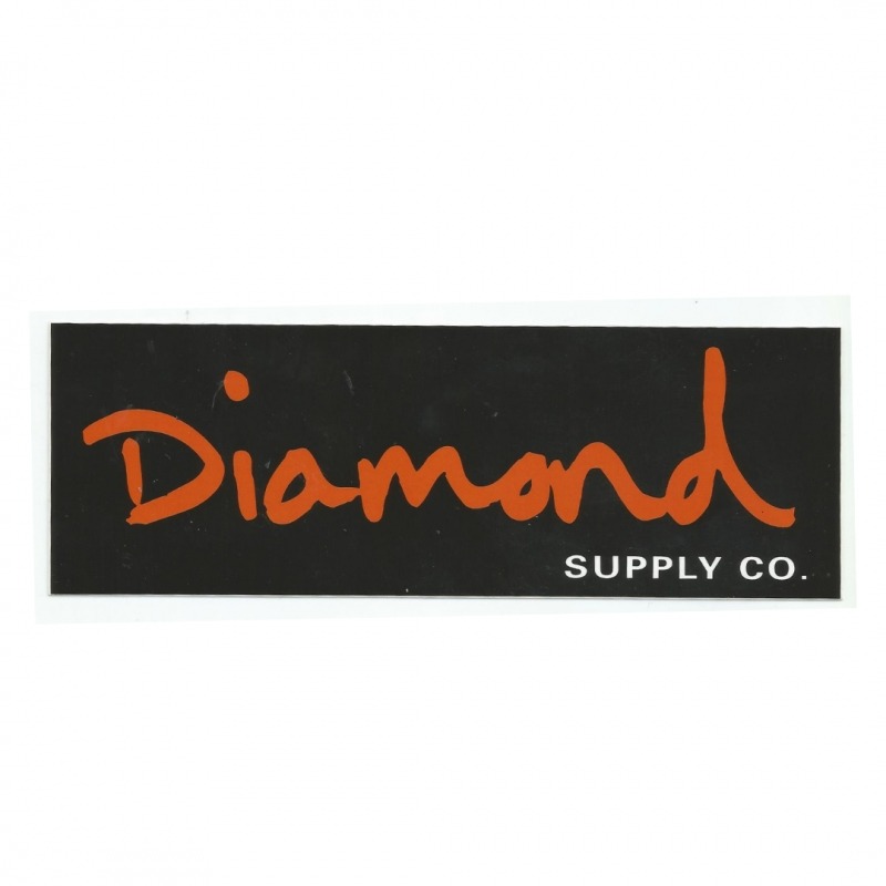 Adesivo Diamond OG Script Black/Orange - (7cm x 20cm)