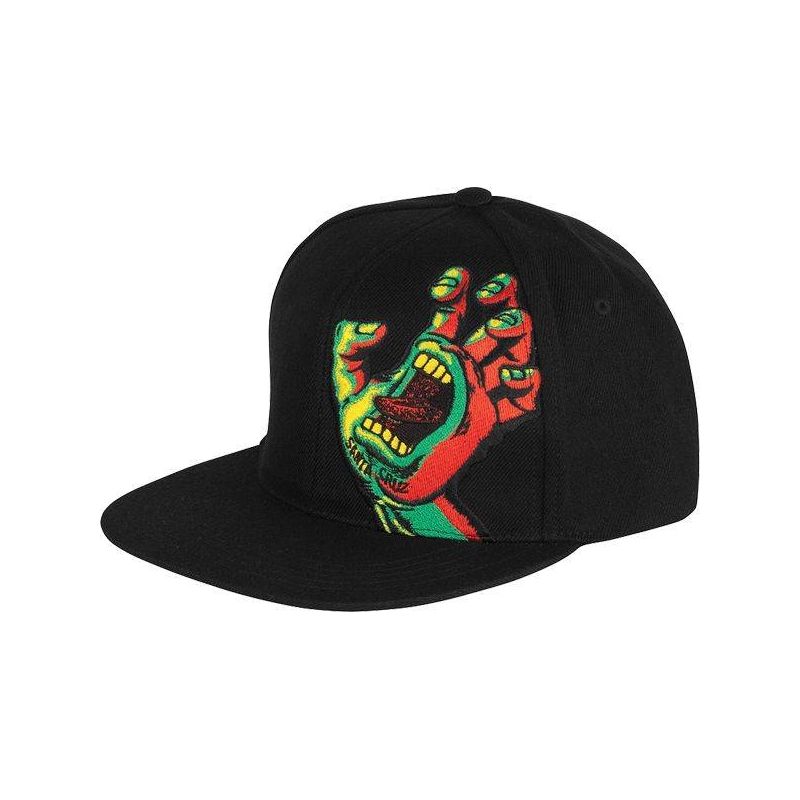 Boné Santa Cruz Rasta Hand Snapback - Preto - Ultra Séries Skate