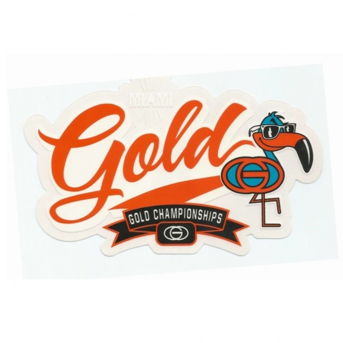 Adesivo Gold Flamingo - (10cm x15,5cm)