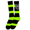 Meia Pig Striped - Preto/Verde Tall